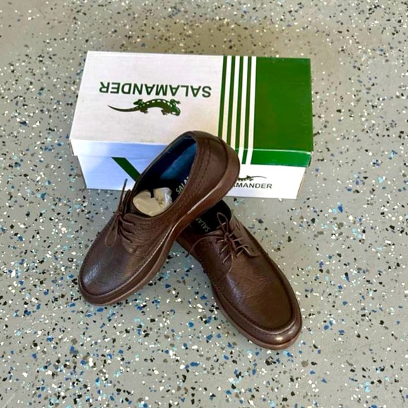 New RARE VINTAGE SALAMANDER Men’s Brown Oxford Leather shoes - Picture 2 of 5